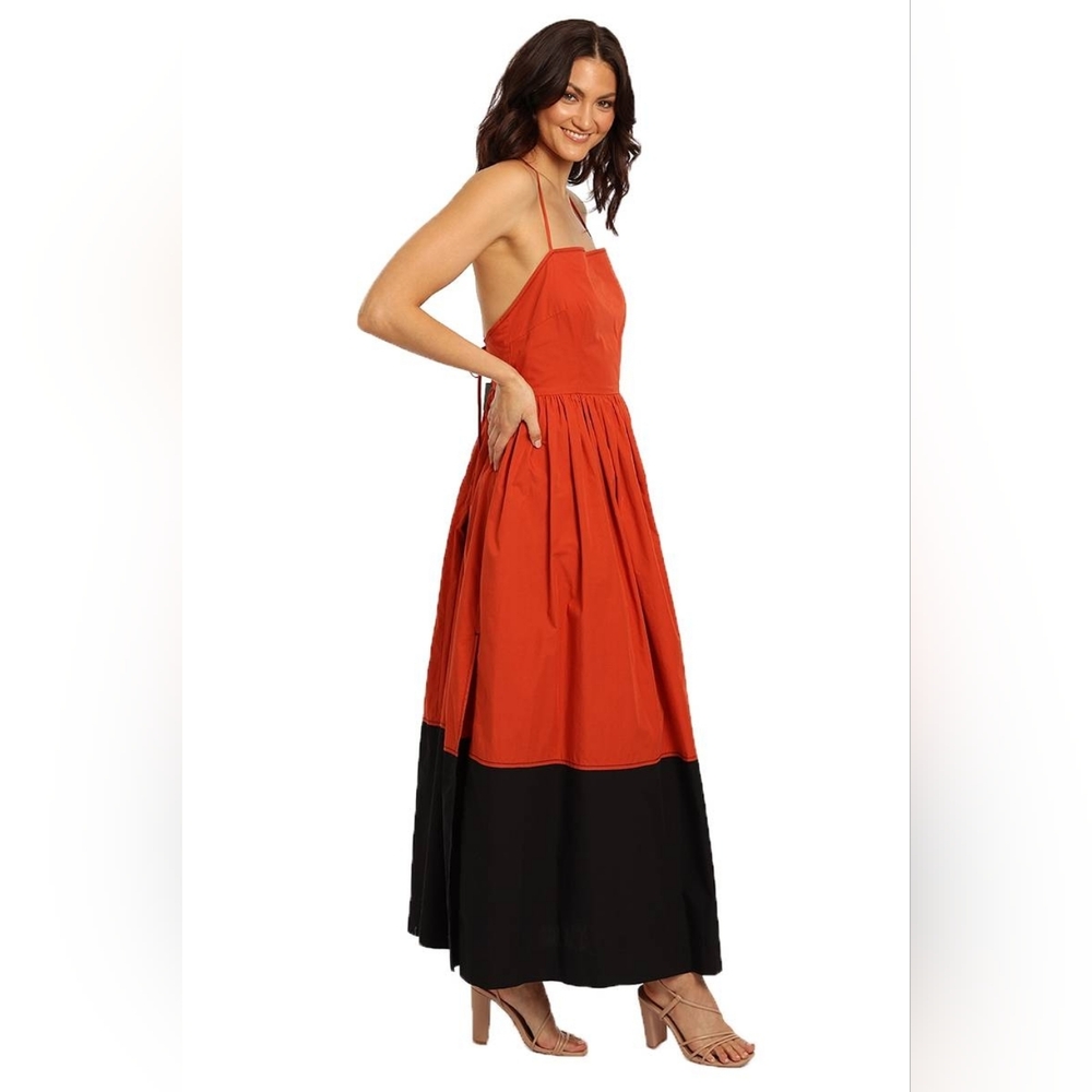 Bassike Two-Tone Cotton Halterneck‎ Maxi Dress - Picture 2 of 11